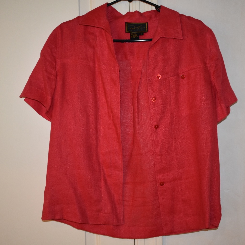 Red Women's Collared Shirt